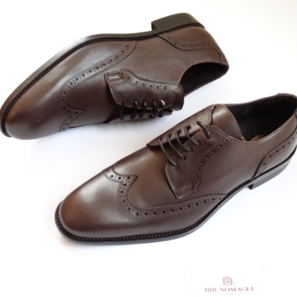 New $375 Dark Brown BRUNO MAGLI Men's Shoes Size 9.5 M (43 Eu) Made in Ita…
